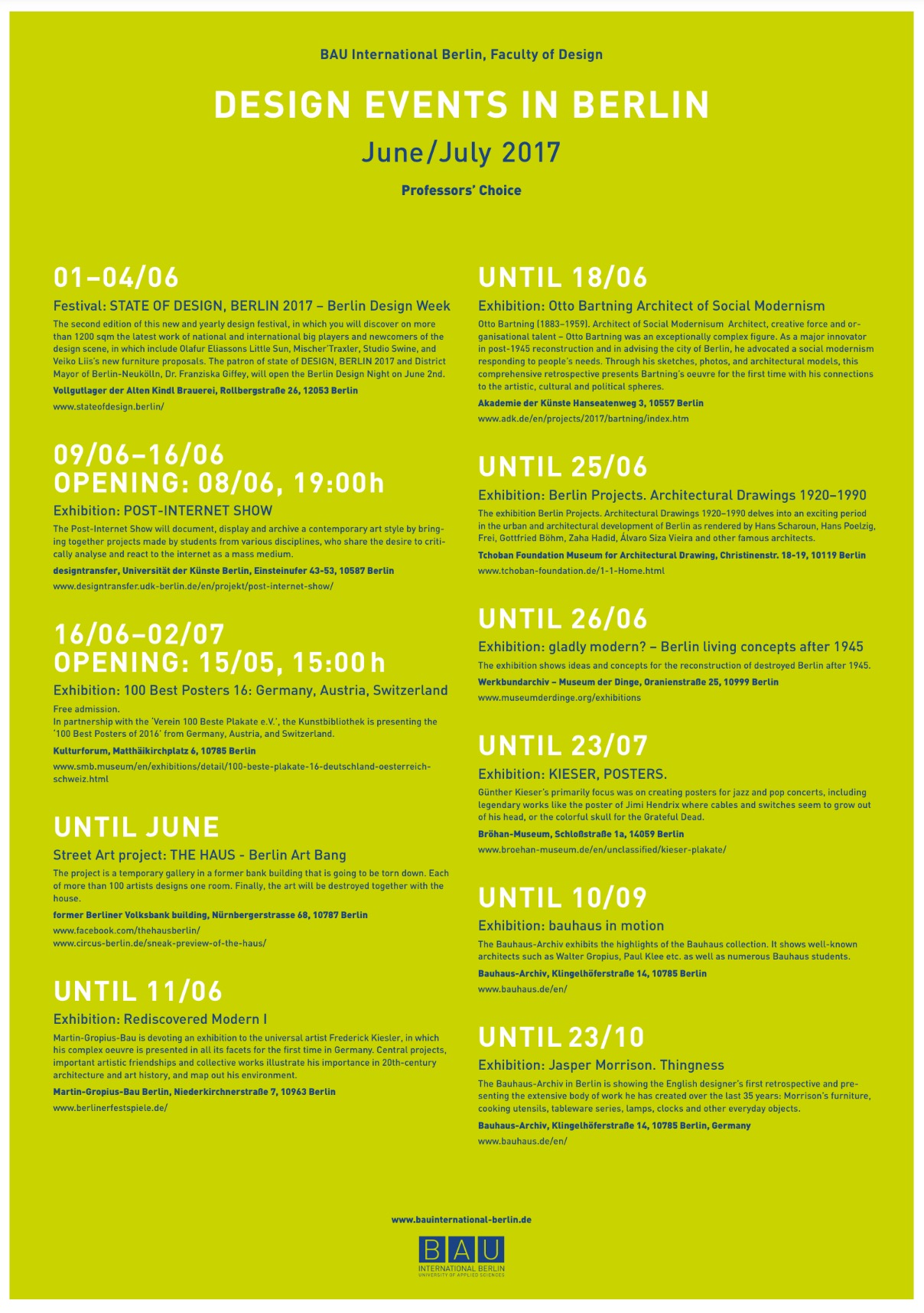 Design Events in Berlin June/July 2017