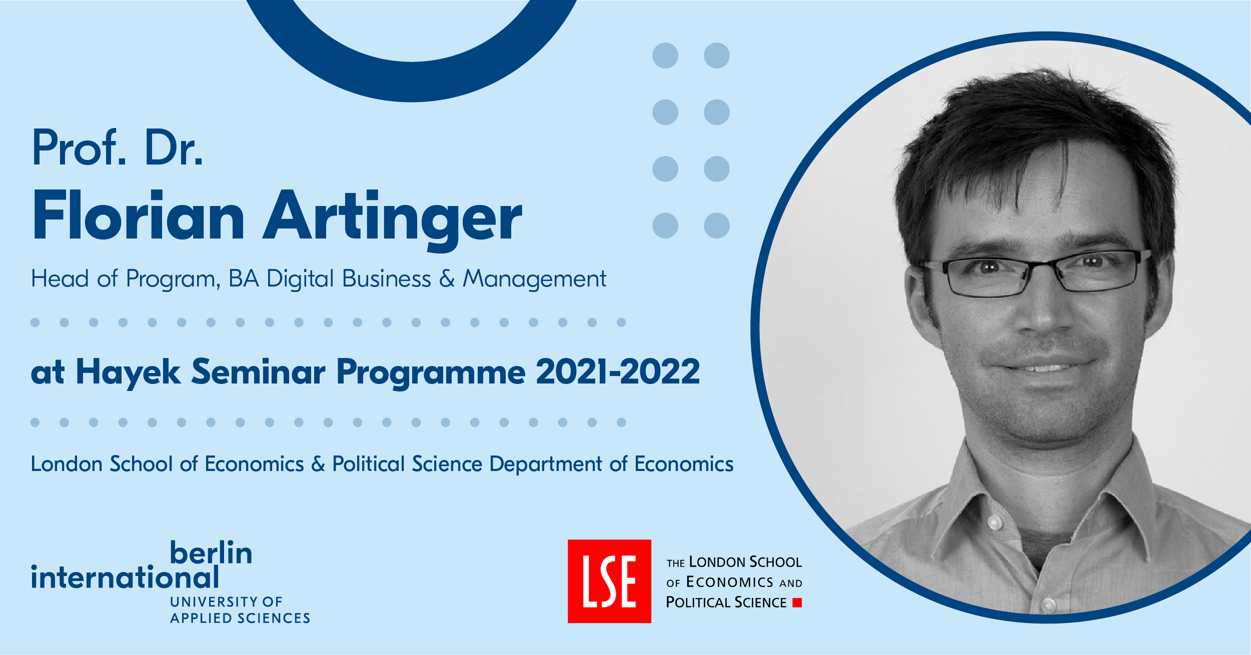 Prof. Florian Artinger at Hayek Seminars Programme